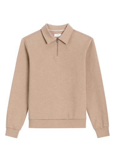 Beige cotton men's sweatshirt BLZMT-0081-1D(Z26)