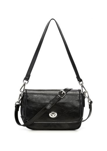 Small black women's handbag with gloss TOREC-1249-99(Z26)