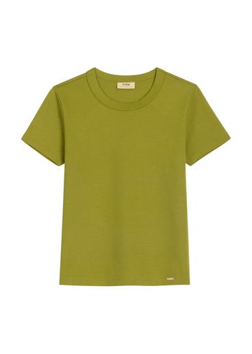 Olive cotton women's T-shirt TSHDT-0144-8E(Z26)