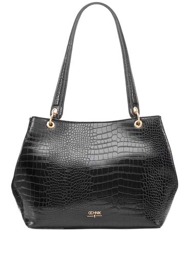 Large black croco women's handbag TOREC-1056-9G(Z26)