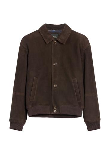 Brown suede men's jacket KURMS-0413-1I(Z26)