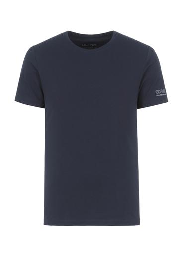 Navy blue basic T-shirt for men with logo TSHMT-0091-69(KS)