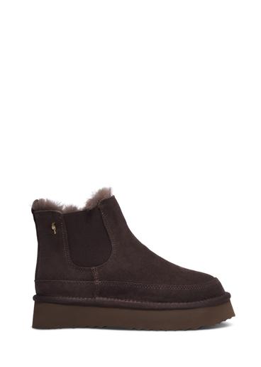 Dark brown suede women's snow boots BUTYD-1314-1I(Z26)