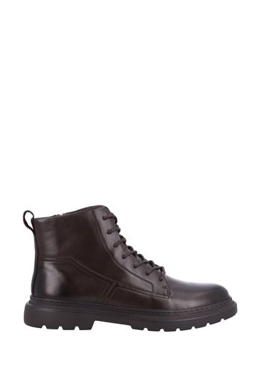 Brown men's lace-up ankle boots BUTYM-0556-1I(Z26)