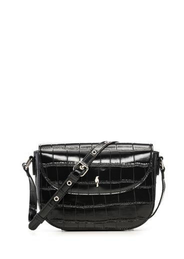 Black small croco shoulder bag TOREC-1244-9G(Z26)