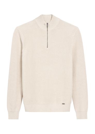 Beige men's sweater SWEMT-0175-1A(Z26)