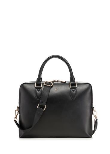 Black leather laptop bag TORES-1330-99(Z26)
