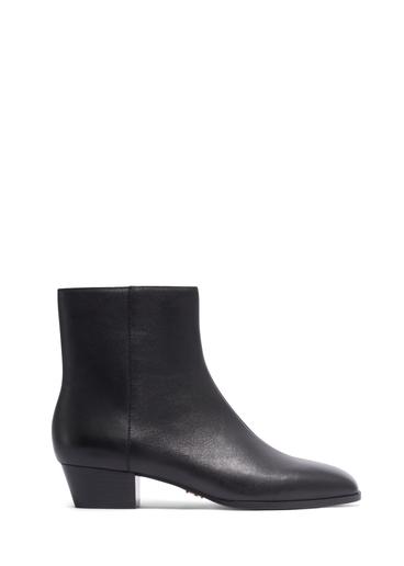 Black leather women's ankle boots BUTYD-1303-99(Z26)