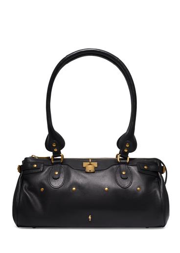 Black leather shoulder bag TORES-1369-99(Z26)