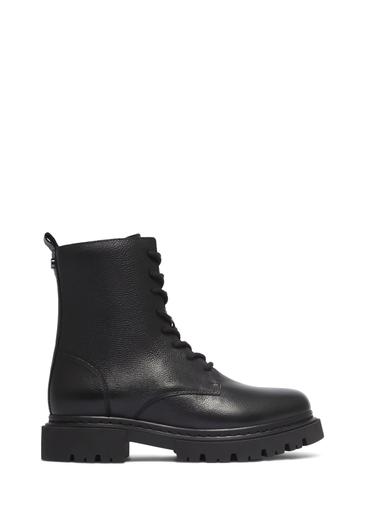 Women's leather ankle boots in black BUTYD-1297-99(Z26)