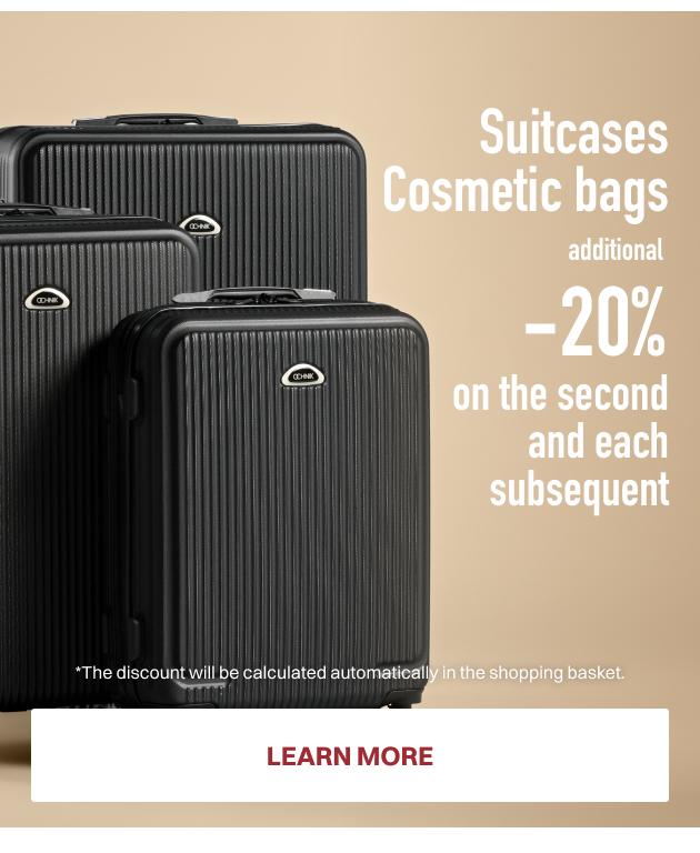 Walizki, kosmetyczki DODATKOWE -20% na DRUGĄ i każdą kolejną