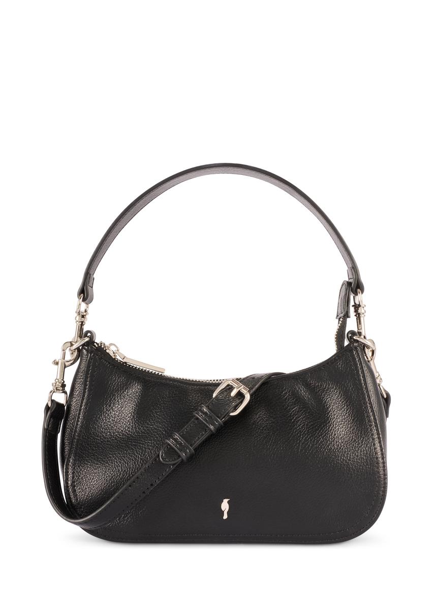 Small black women's handbag TOREC-1134-99(W26), front product view on white background.