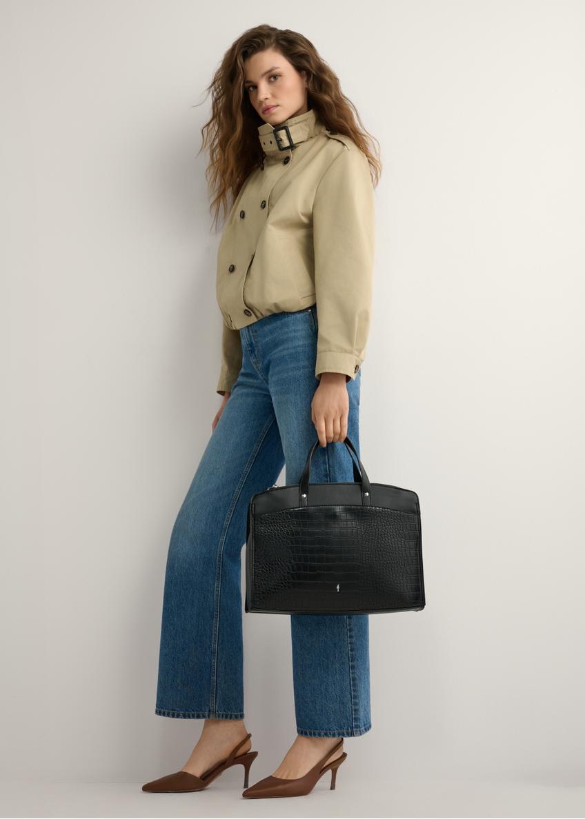 Black croco women's bag TOREC-1143-9G(W26)