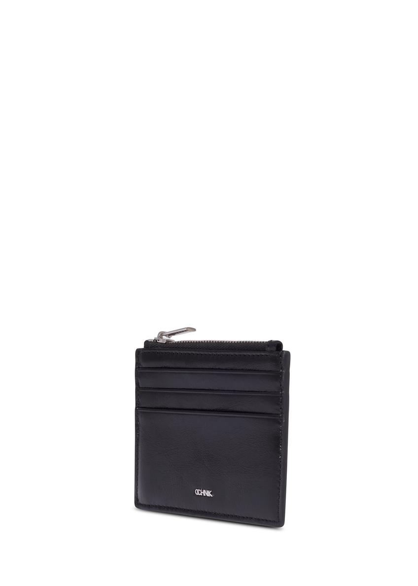 Black leather card case PORMS-0732-99(Z26)
