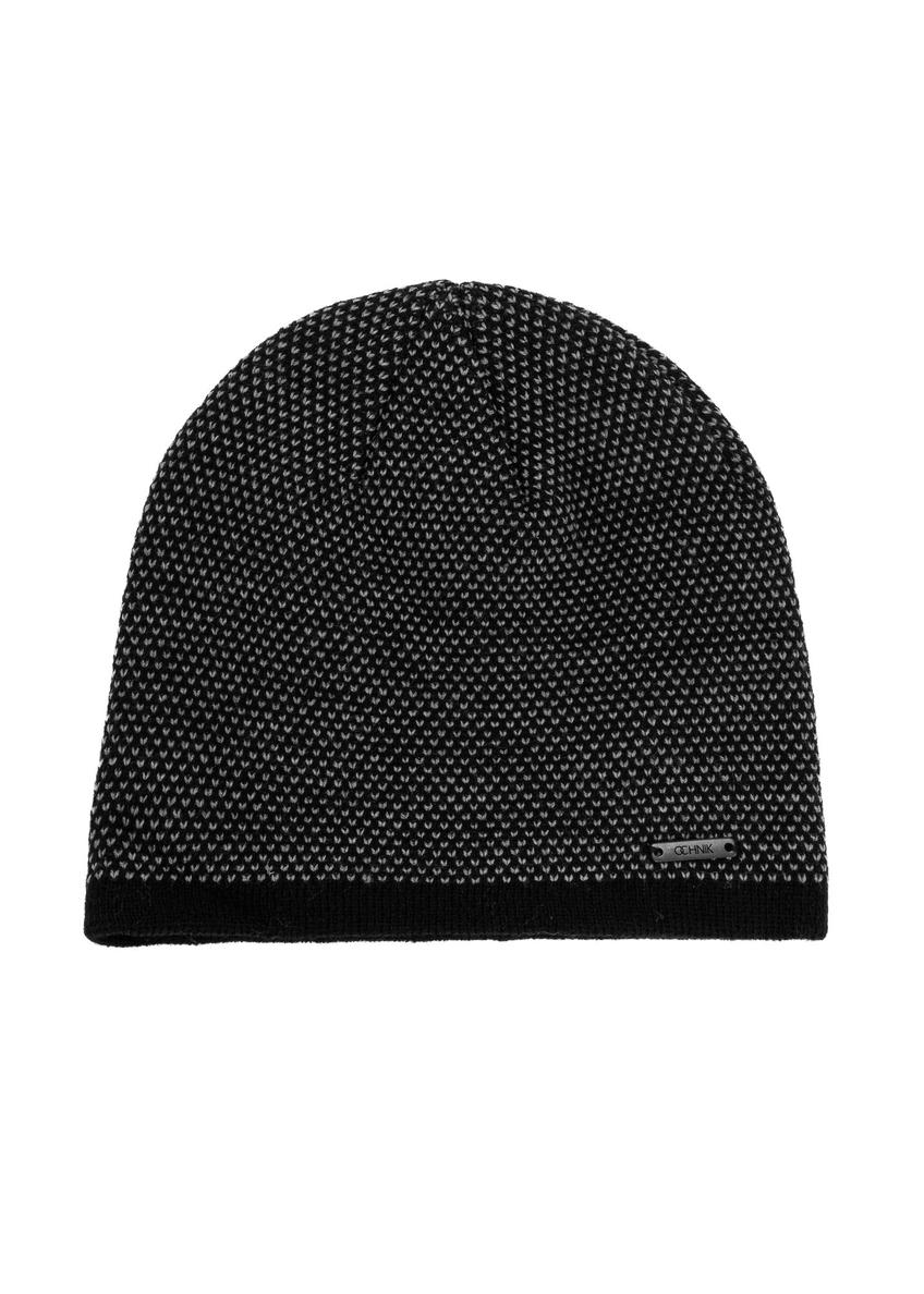 Black classic men's winter hat CZAMT-0078-98(Z24)