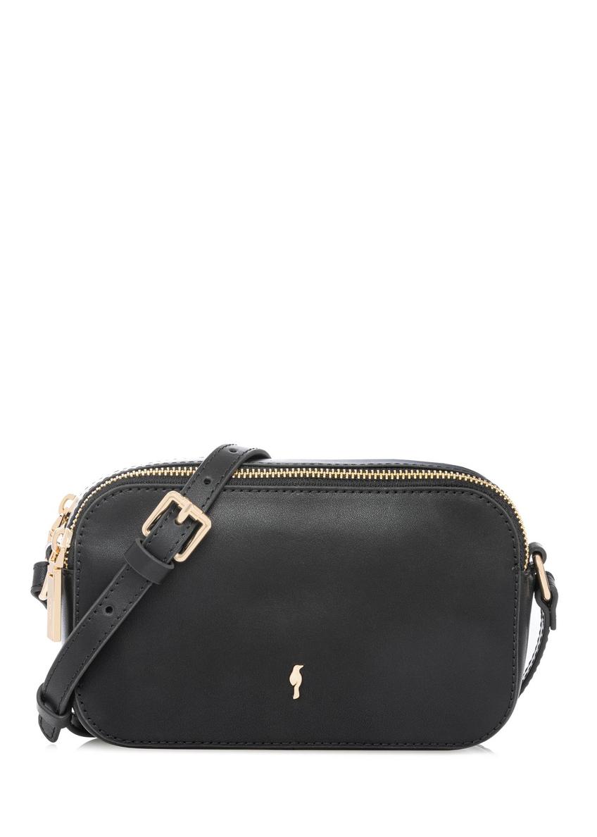 Black small leather women's handbag TORES-1262-99(W26) - front product view, on white background.