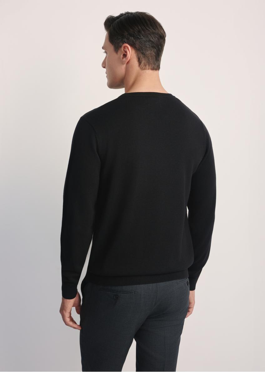 Black men's basic sweater SWEMT-0114A-99(Z24)