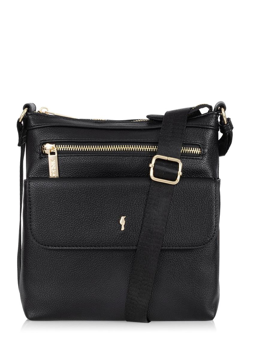 Black women's handbag with pocket TOREC-0773A-99(W24)-07