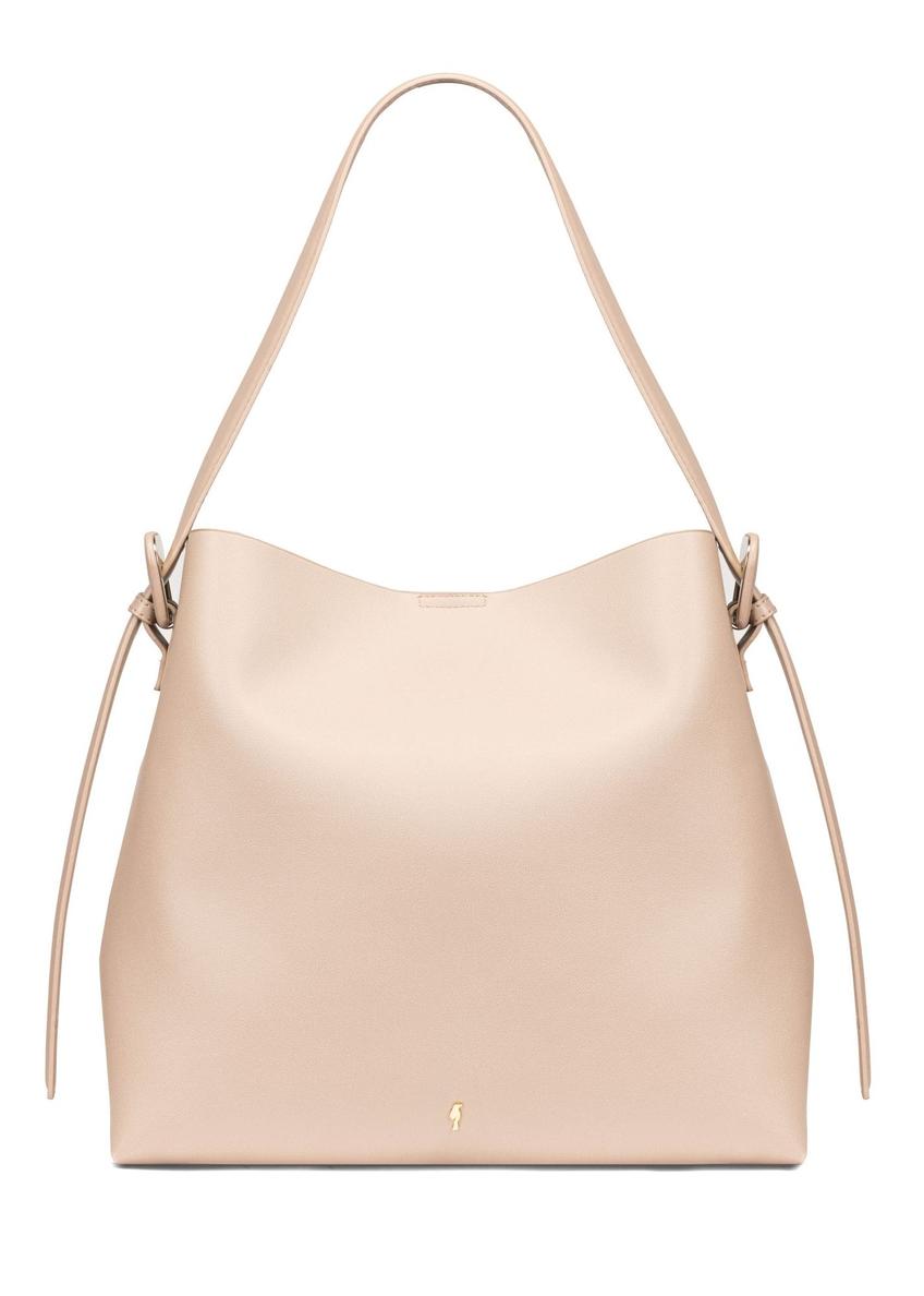 Beige women's shopper bag TOREC-0903-1B(W26)