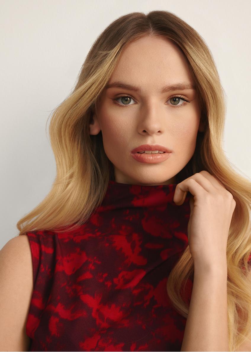 Burgundy women's blouse BLUDT-0193-49(Z25)