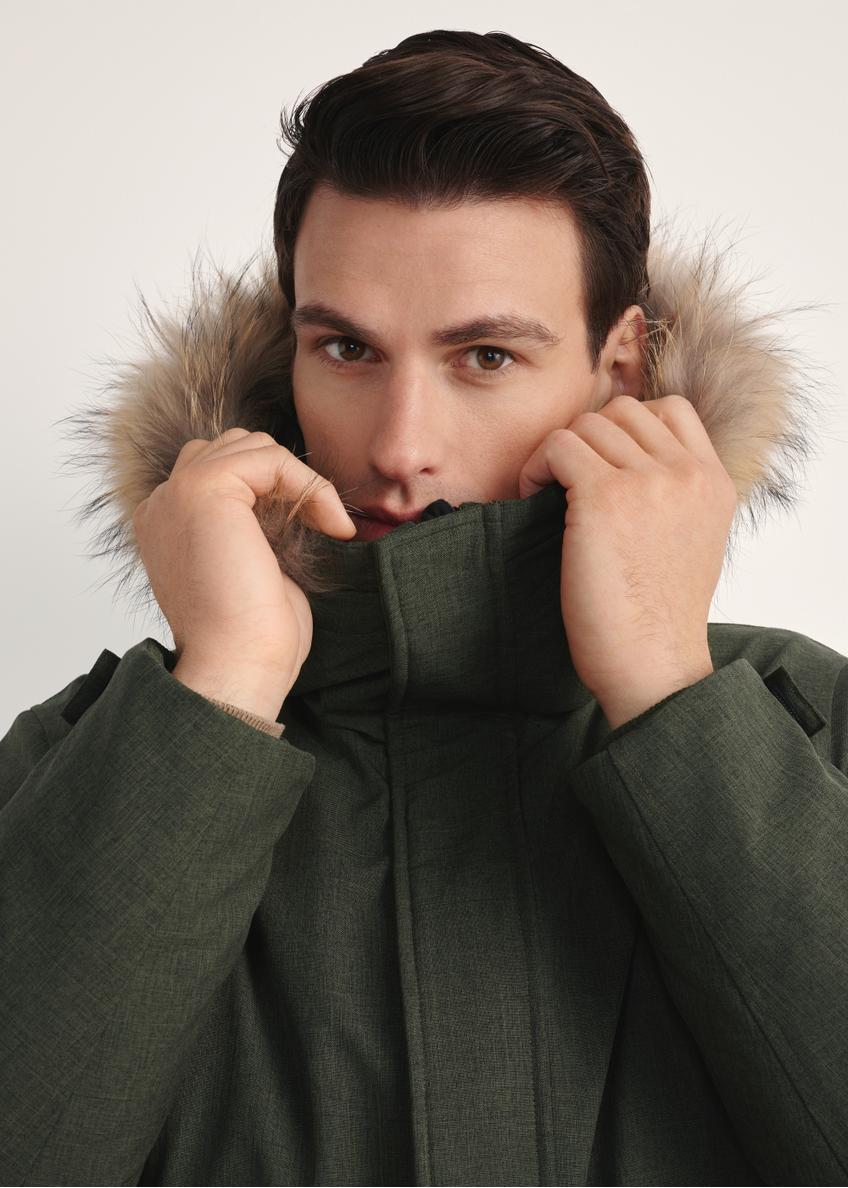 Men's winter jacket in olive color KURMT-0395-51(Z25)