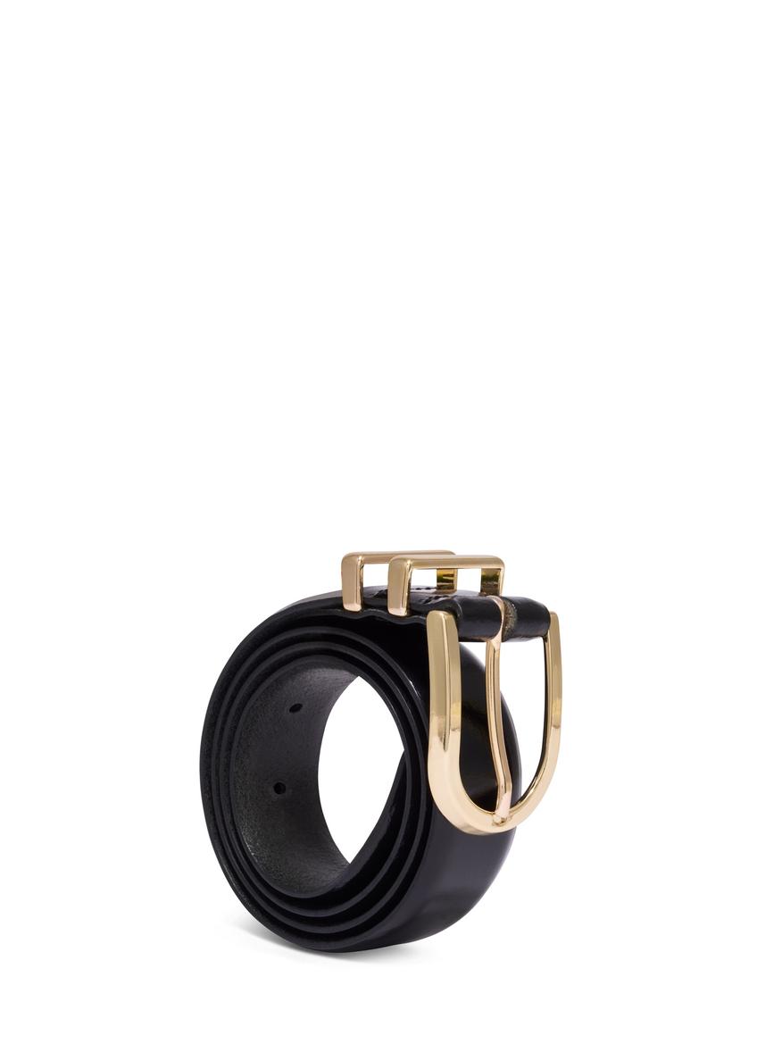 Black leather women's belt PASDS-0159-9F(Z26)