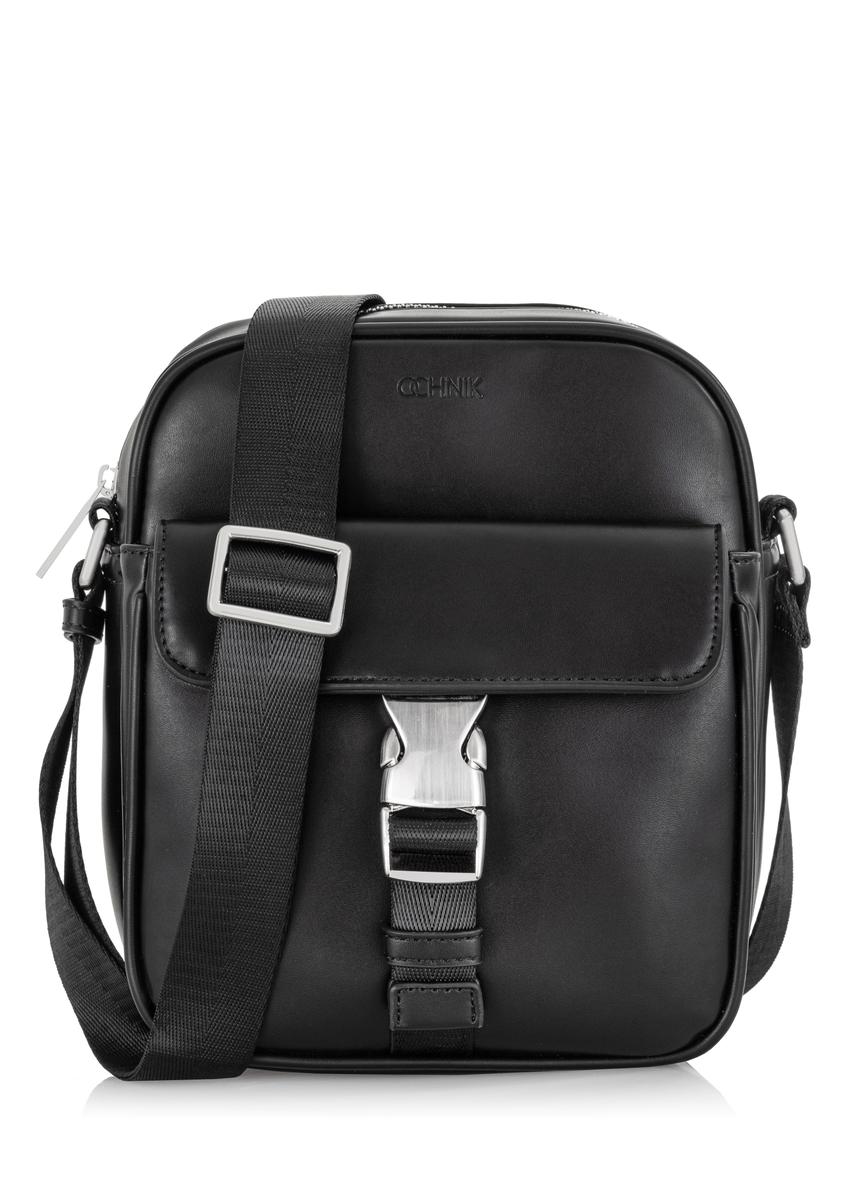 Black men's bag with pocket TORMN-0290-99(W23)-01