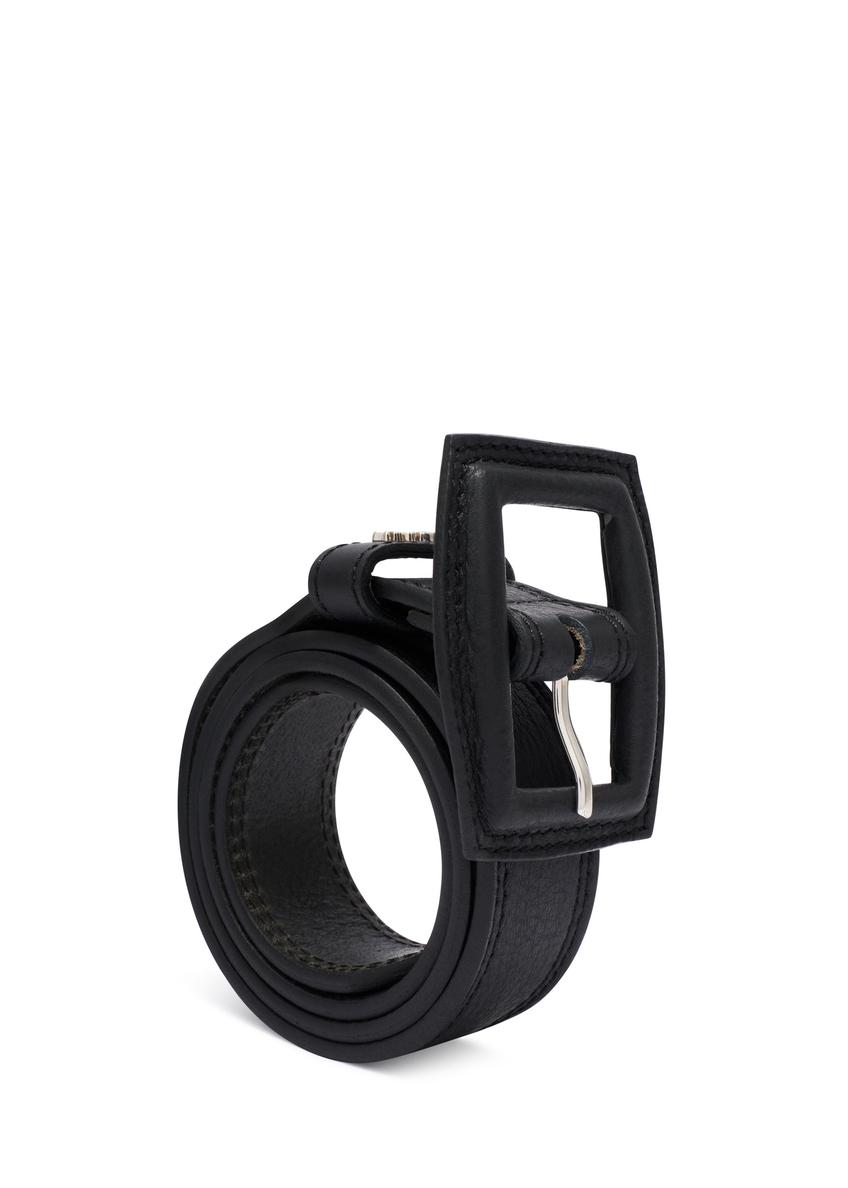 Black leather women's belt PASDS-0272-99(W26)
