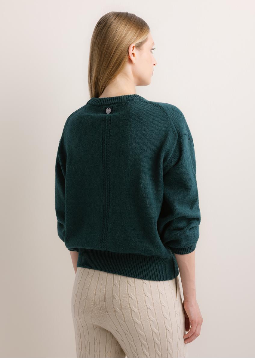 Turquoise women's oversize sweater SWEDT-0280-7F(Z26)