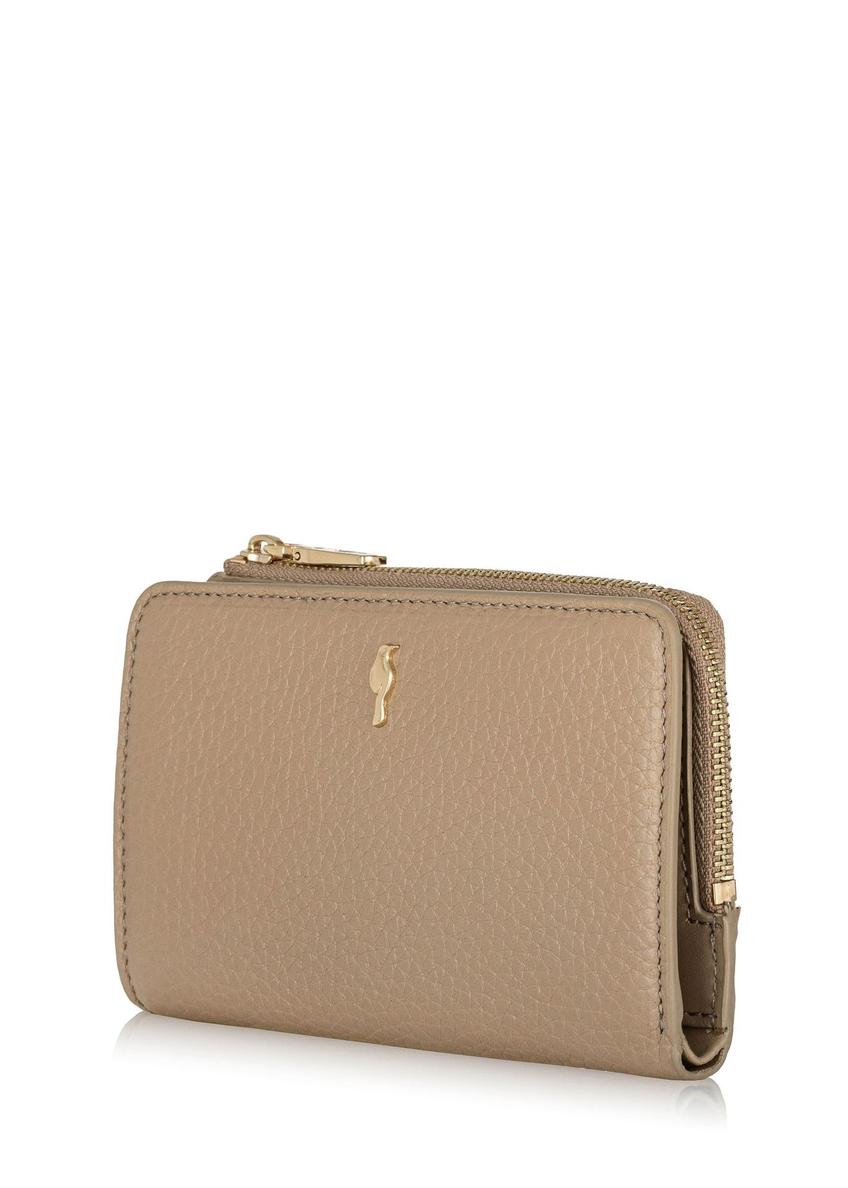 Women's beige leather wallet PORES-0904F-80(W25)