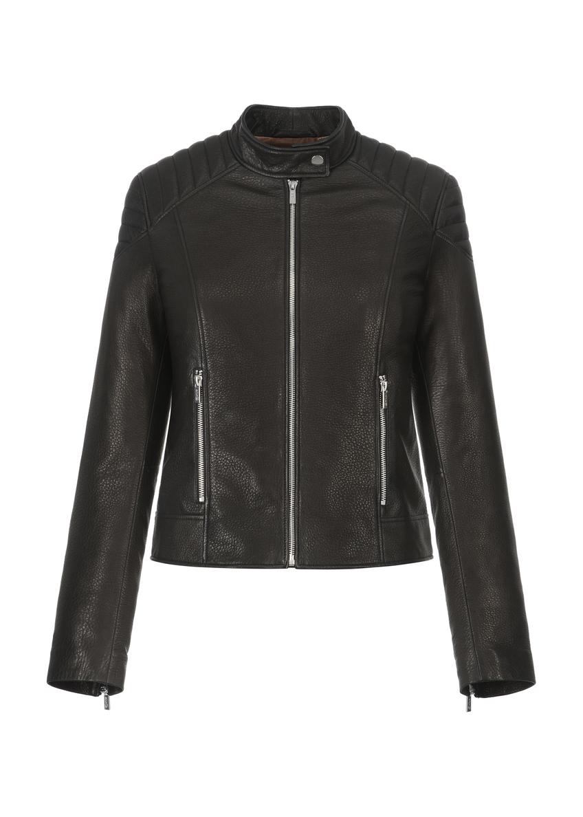 Women's black leather jacket KURDS-0436-1313(W23)-04