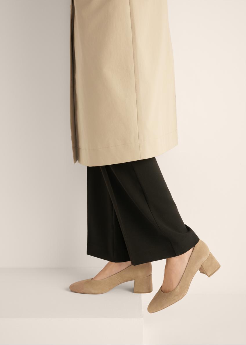 Women's suede pumps in cool beige color BUTYD-1306-1K(Z26)
