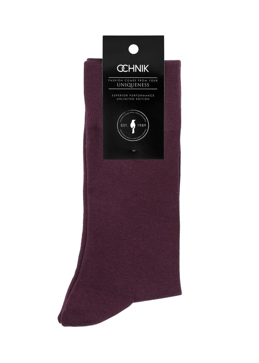 Long maroon men's socks SKAMT-0174-49(Z23)