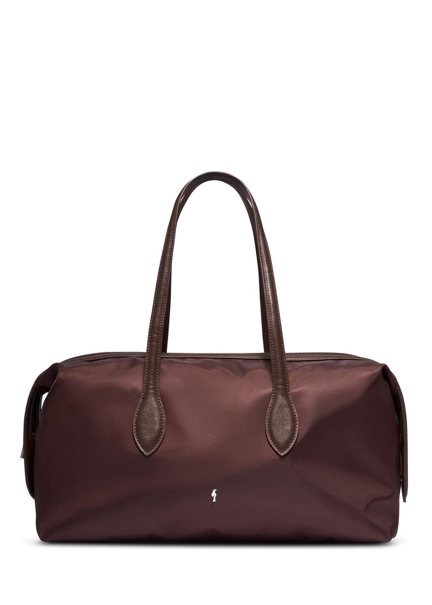 Large dark brown shopper bag TOREN-0354-1I(Z26), front product view on white background.
