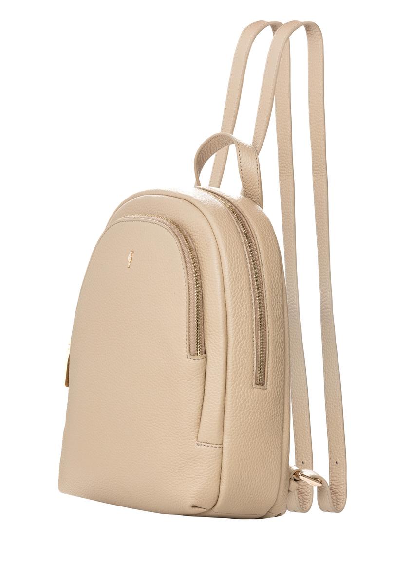 Beige leather women's backpack TORES-1355-1B(Z26)