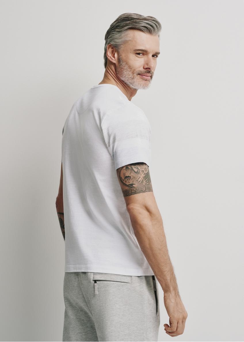 White T-shirt with patch for men TSHMT-0099-11(W24)