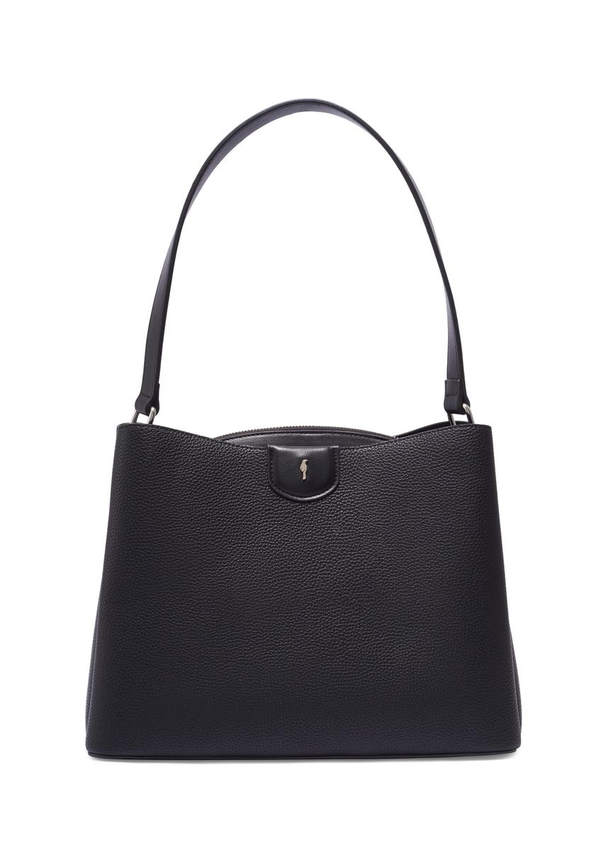 Black women's shoulder bag TOREC-1297-9I(Z26), front product view on white background.