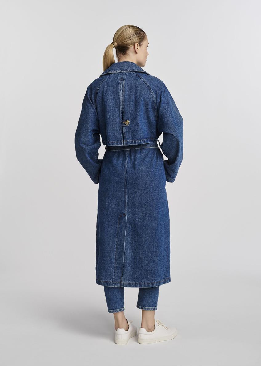 Women's denim jacket in the form of a coat KURDT-0566-69(W25)