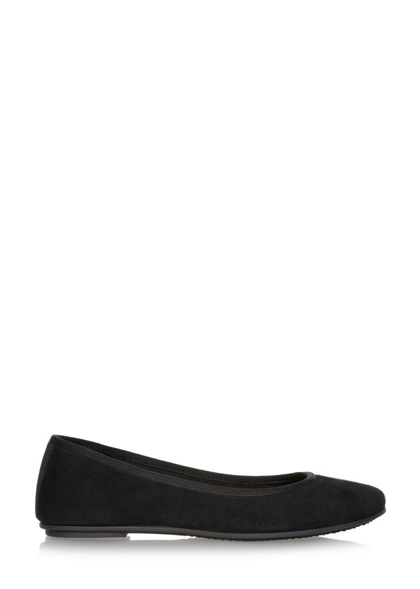 Women's black velour ballerinas BUTYD-0713A-99(W23)-06