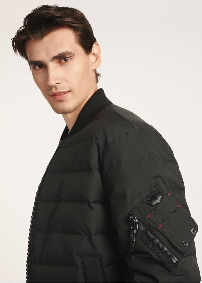 Black insulated men's bomber jacket KURMT-0362-99(Z25)