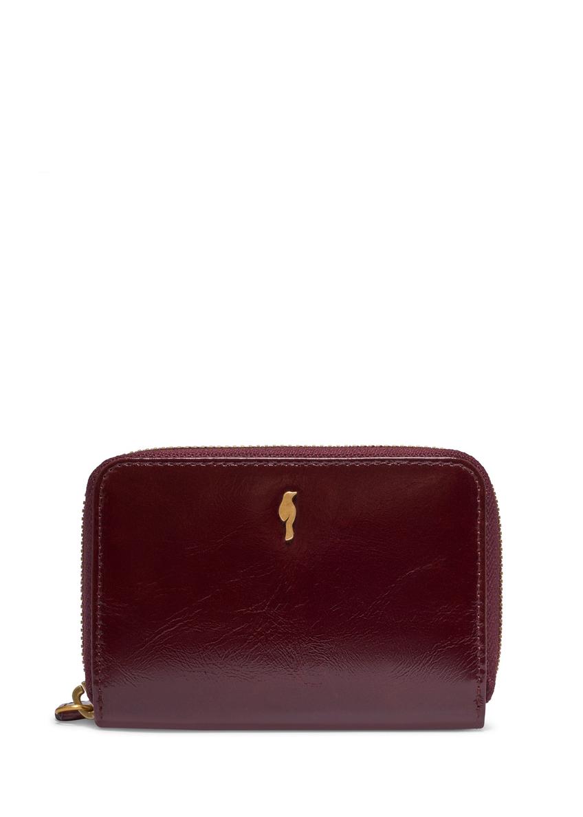 Burgundy small women's wallet PORES-1021-4E(Z26), front product view on a light background.