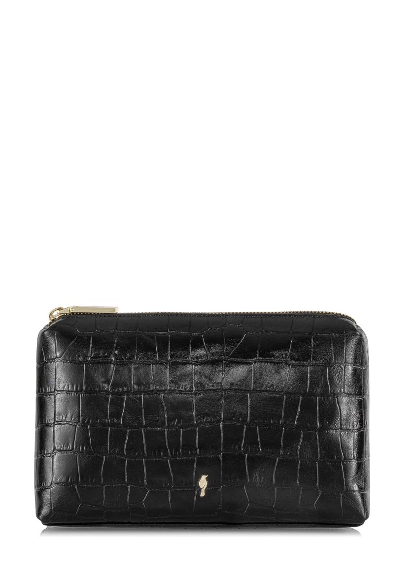Women's black leather cosmetic bag TORES-1013-99(W24)-08