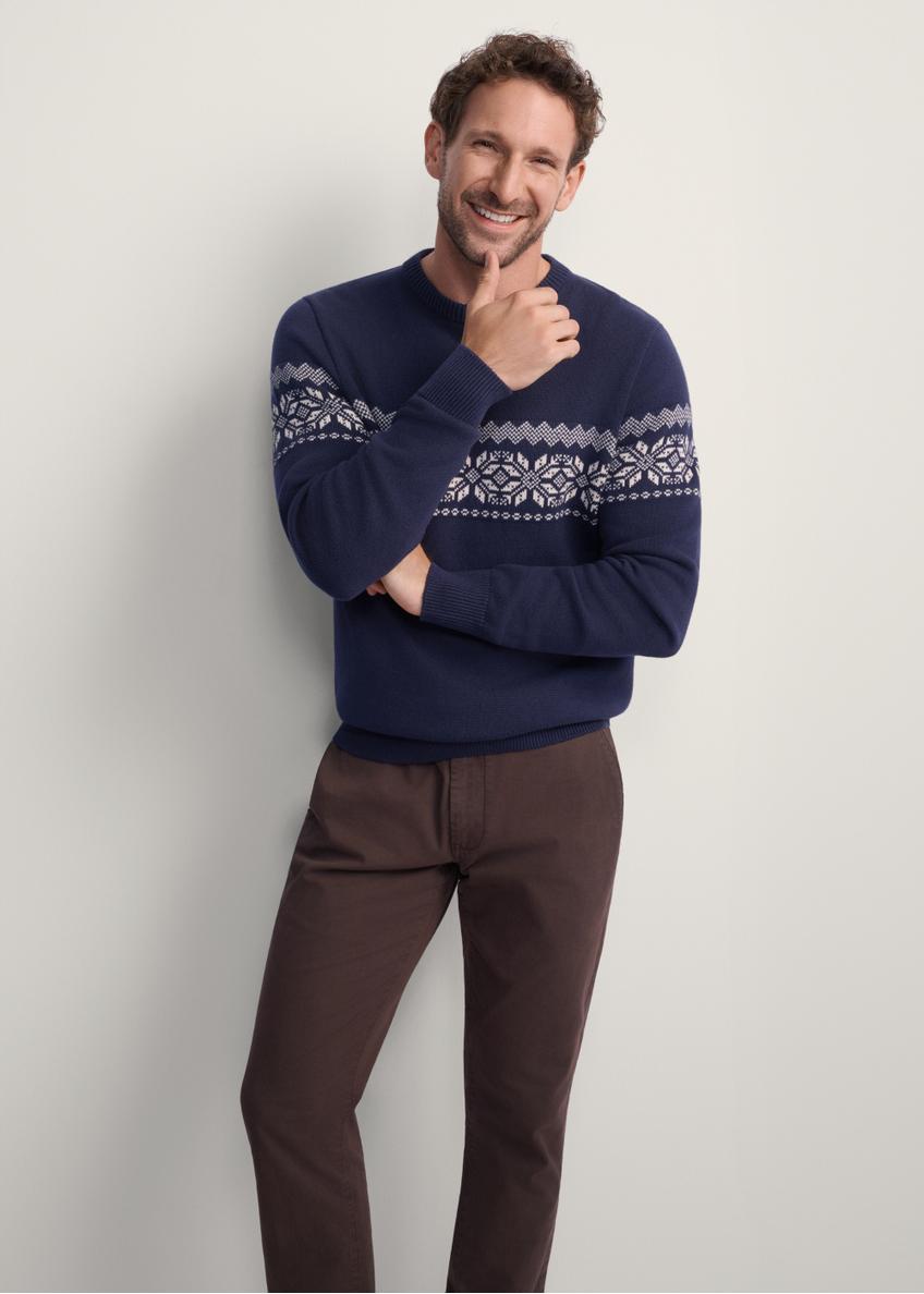 Navy blue men's sweater SWEMT-0177-68(Z25)