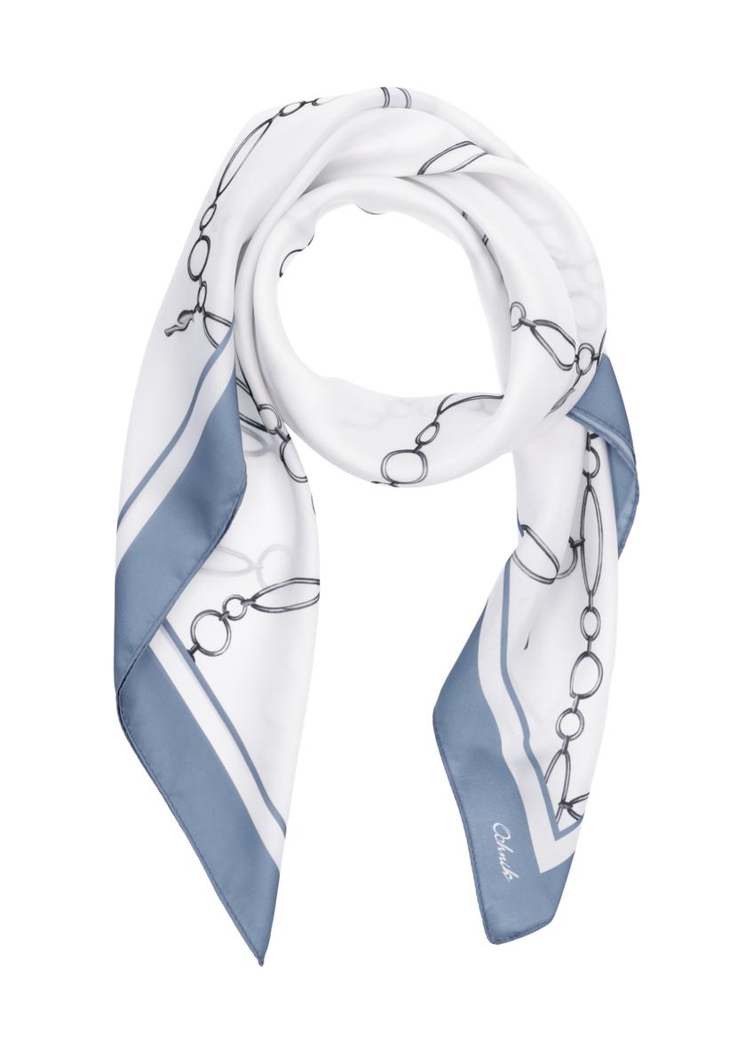 Women's scarf with chain motif SZADT-0230-0P(Z26) - front view, on white background.