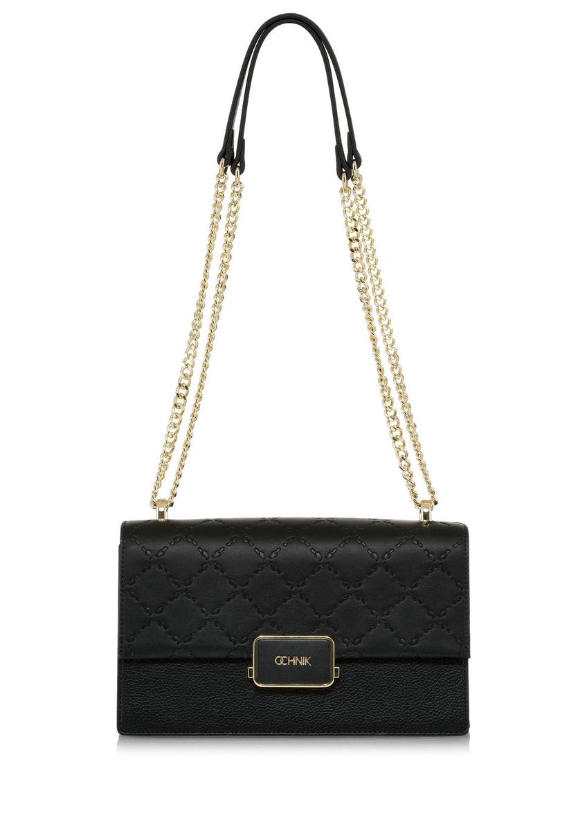 Black women's messenger bag TOREC-0984A-99(Z25) - front product view on white background.
