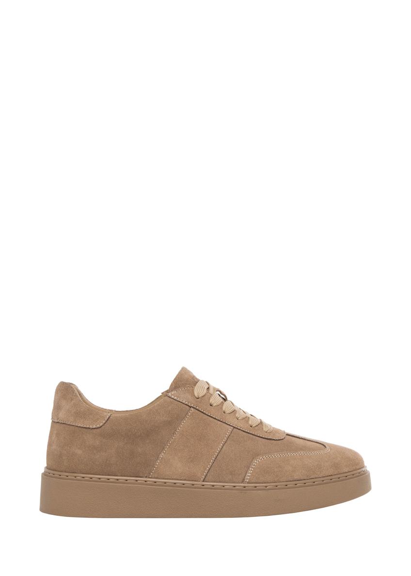 Beige suede men's shoes BUTYM-0564-1K(Z26), side view of the product on a white background.