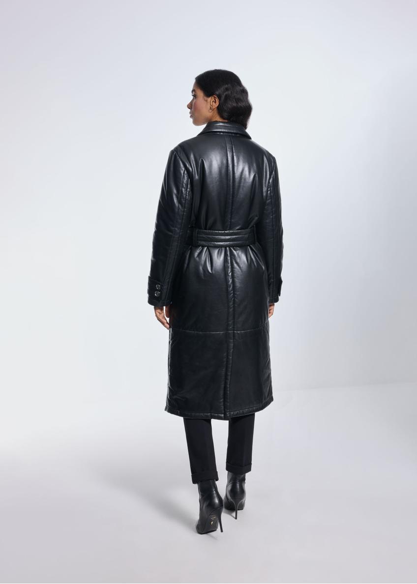 Black leather coat-style jacket KURDS-0494-5480(Z24)