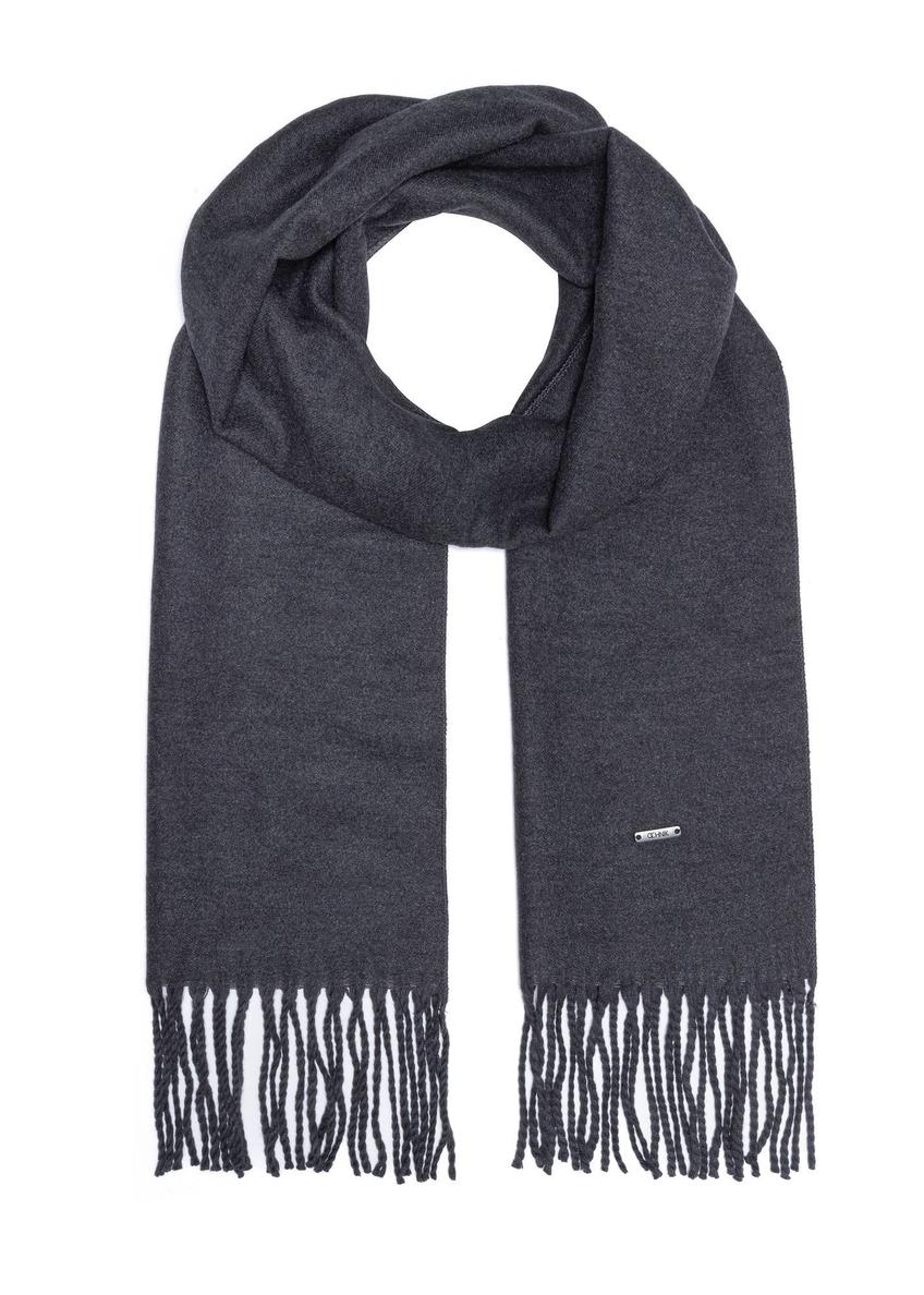Graphite men's winter scarf SZAMT-0082A-95(Z25) - front product view on white background.