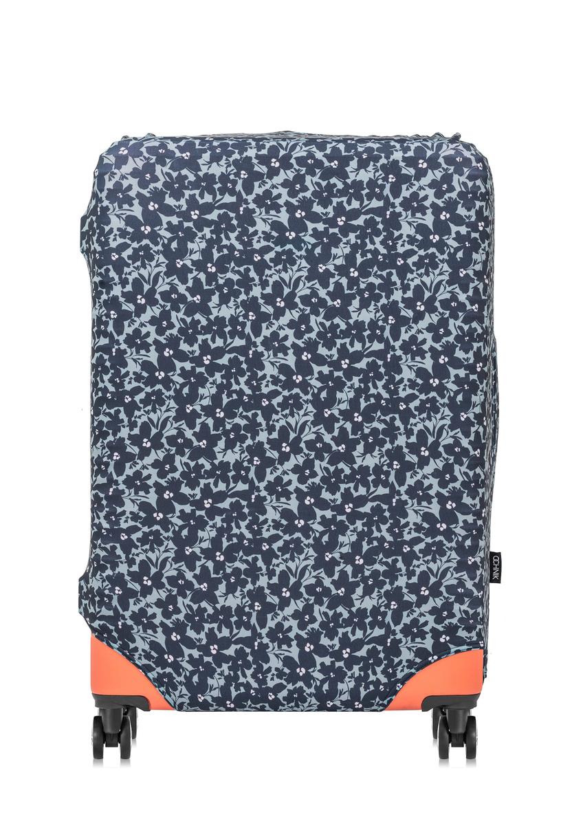 Floral large suitcase cover AW-013-0004-15-L(W25), product view on the suitcase on a white background.