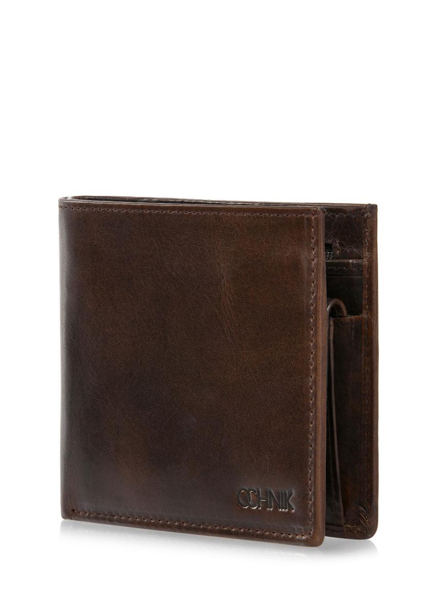 Brown small men's leather wallet PORMS-0614-89(Z24)